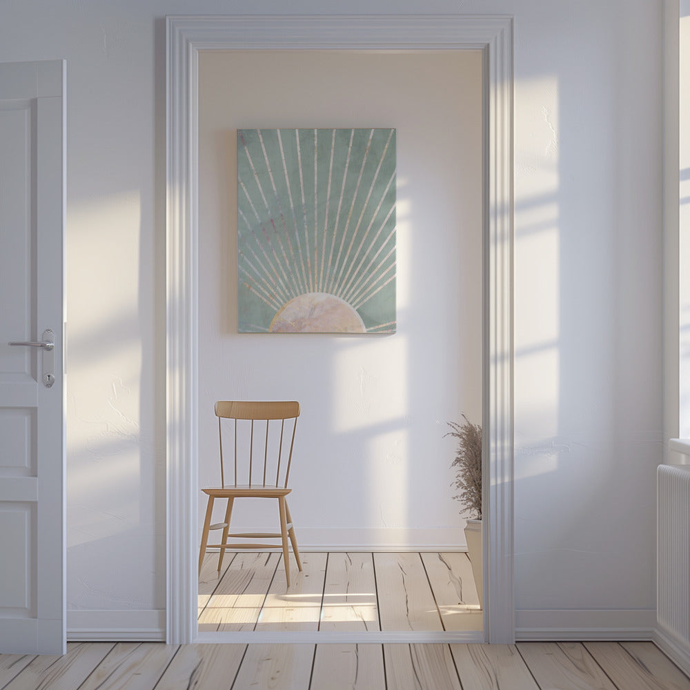 Sage Green Boho Sun | Canvas