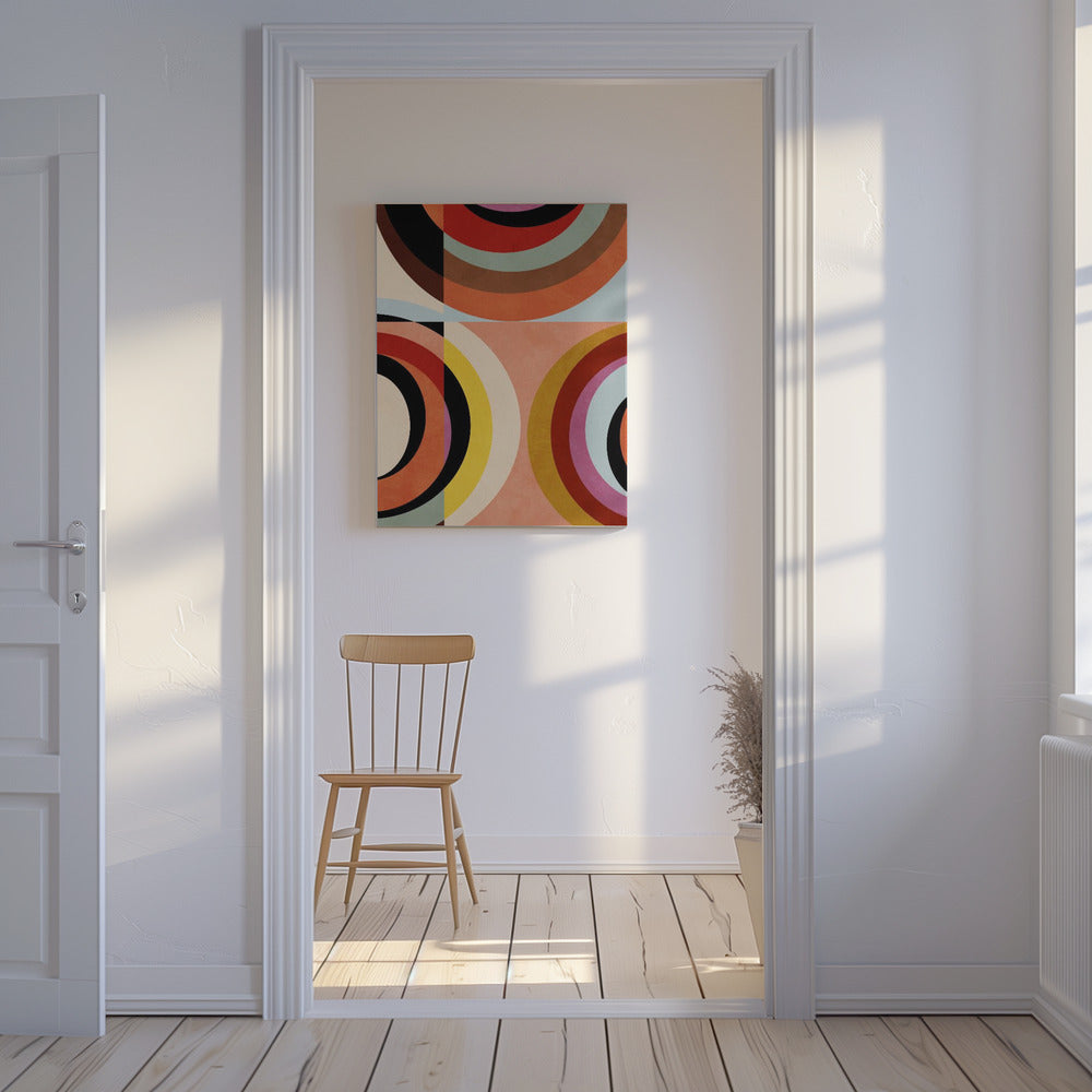 Warme Farben Bauhaus Geometrie3 | Leinwand-Bilder