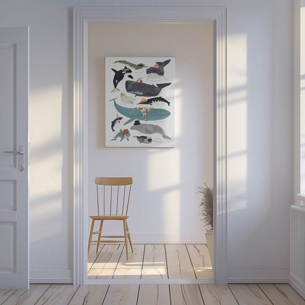 Whales In Hats | Canvas