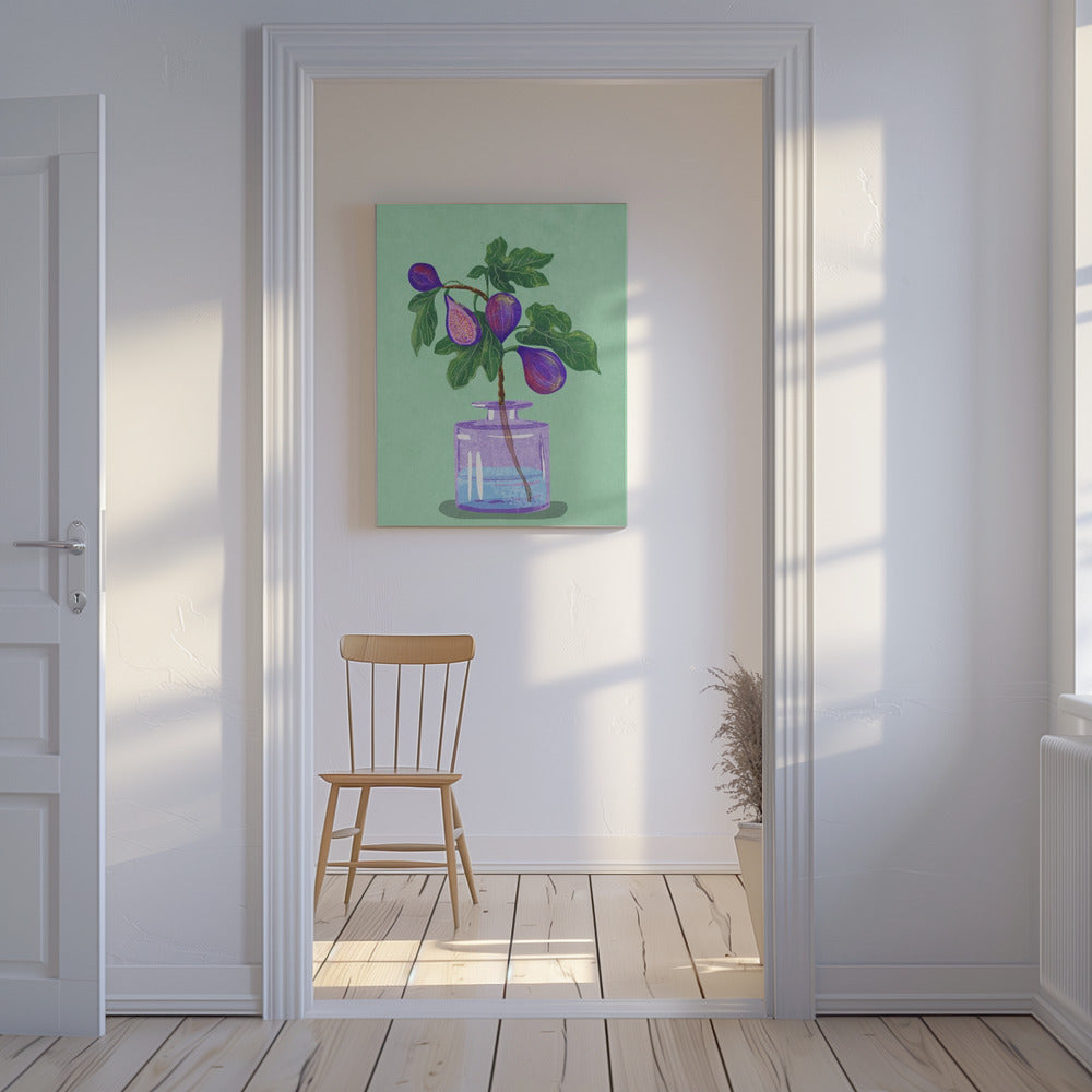 Feigenzweig in Vase | Leinwand-Bilder