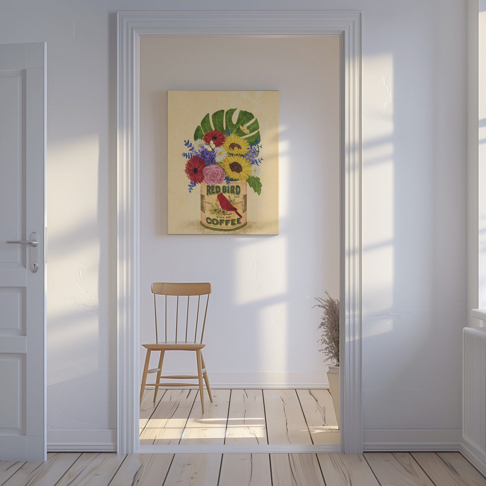 Flores en una lata de café vintage | Impresiones en Lienzo
