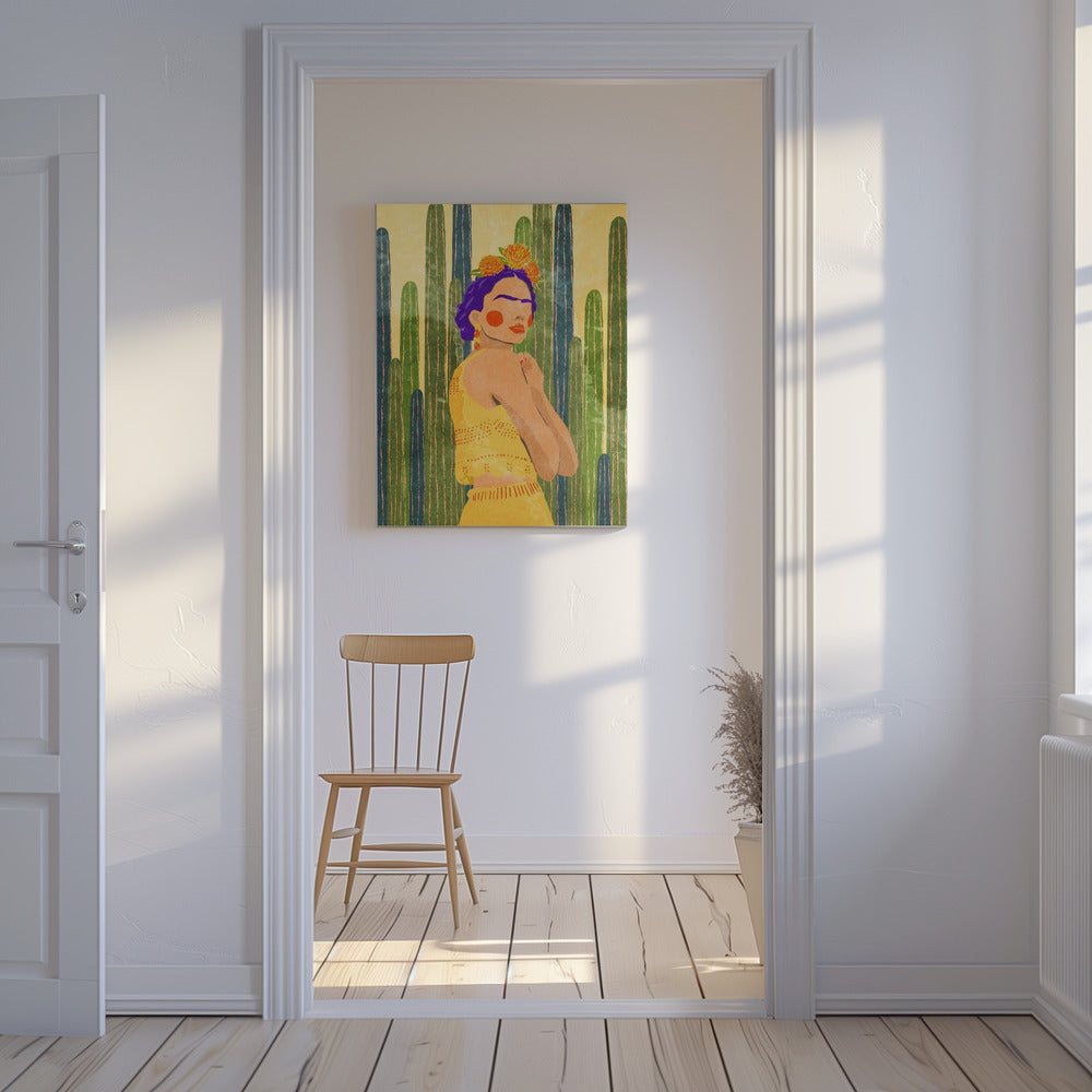 Frida und Kakteen | Leinwand-Bilder