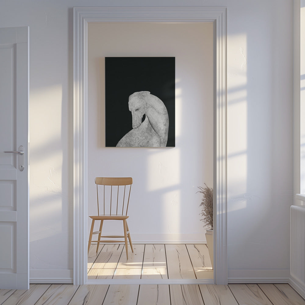 Lévrier noir et blanc | Tableaux sur Toile