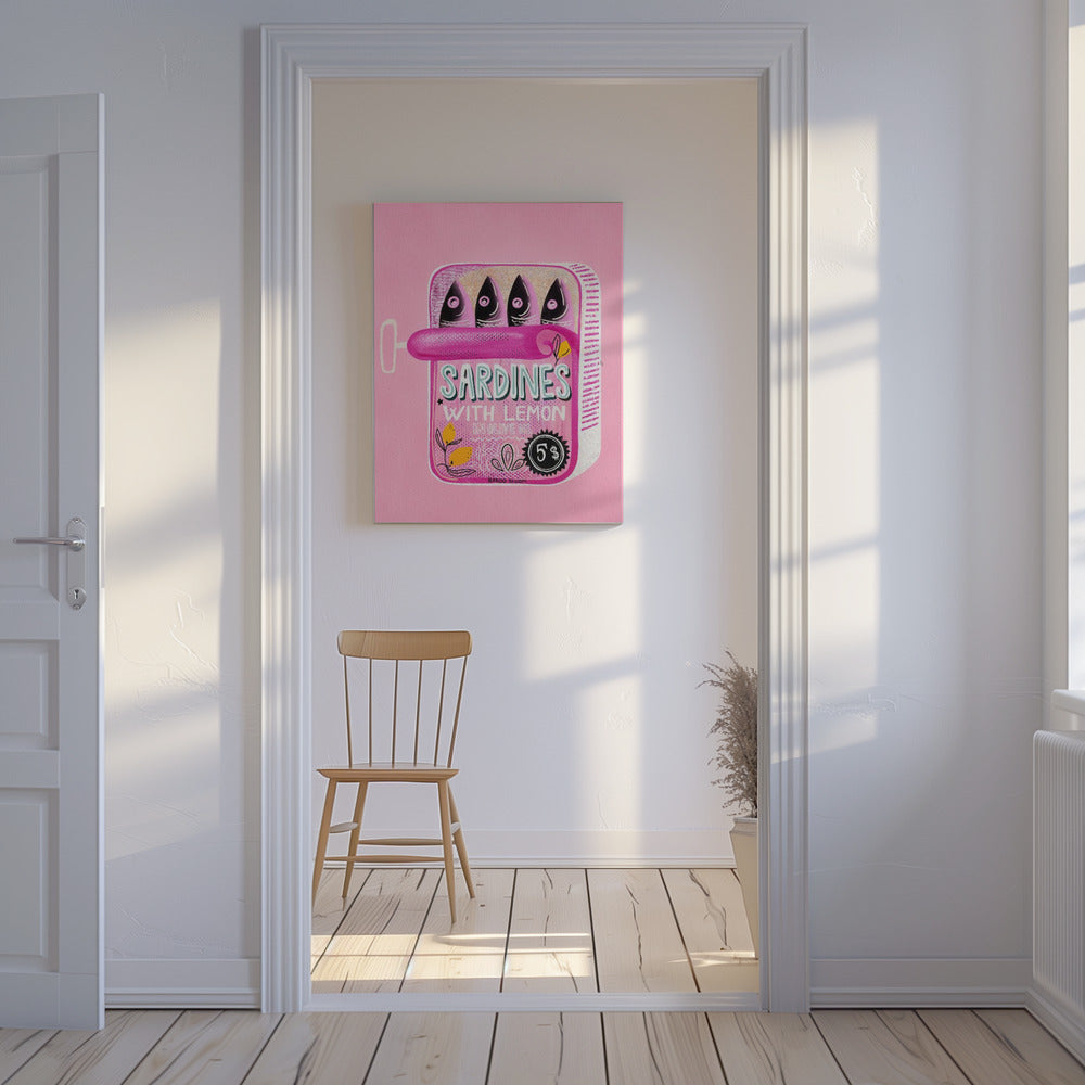 Sardines Tin Can Pink | Canvas