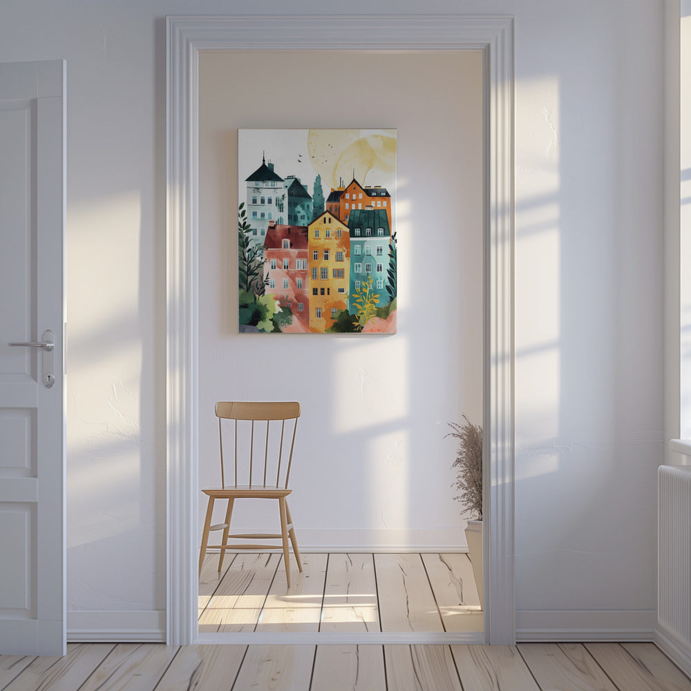 Warsaw Watercolor Digital Painting | Canvas