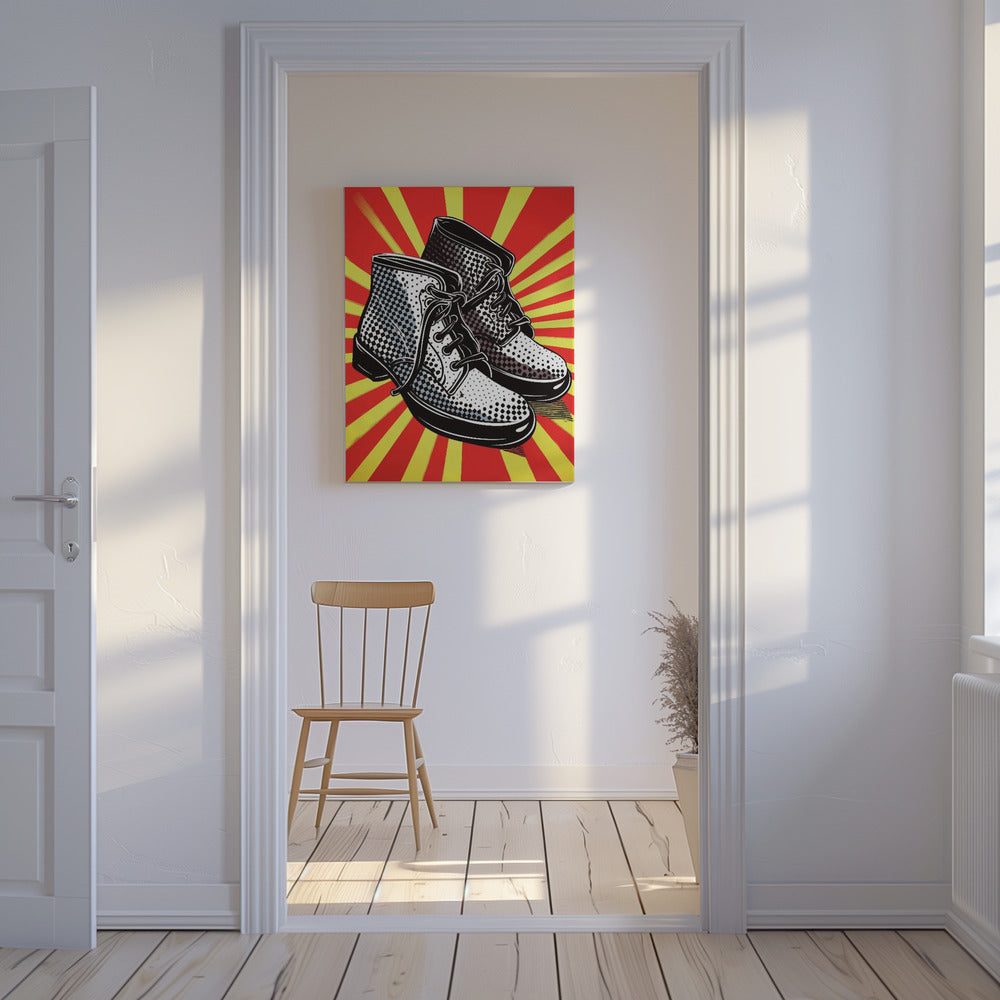 Vintage Stiefel mit Polka Dots | Canvas