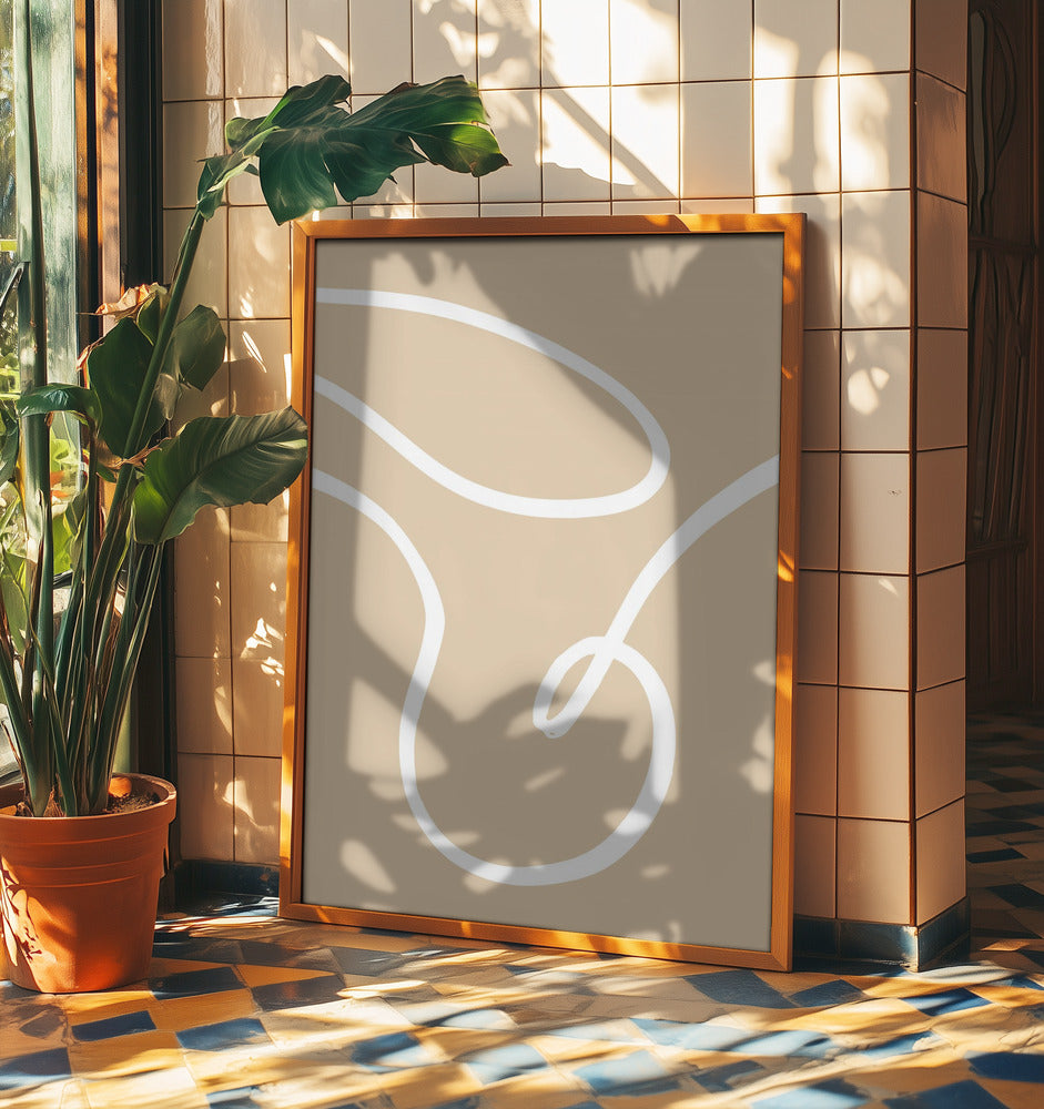 Beige Lines 02 | Poster
