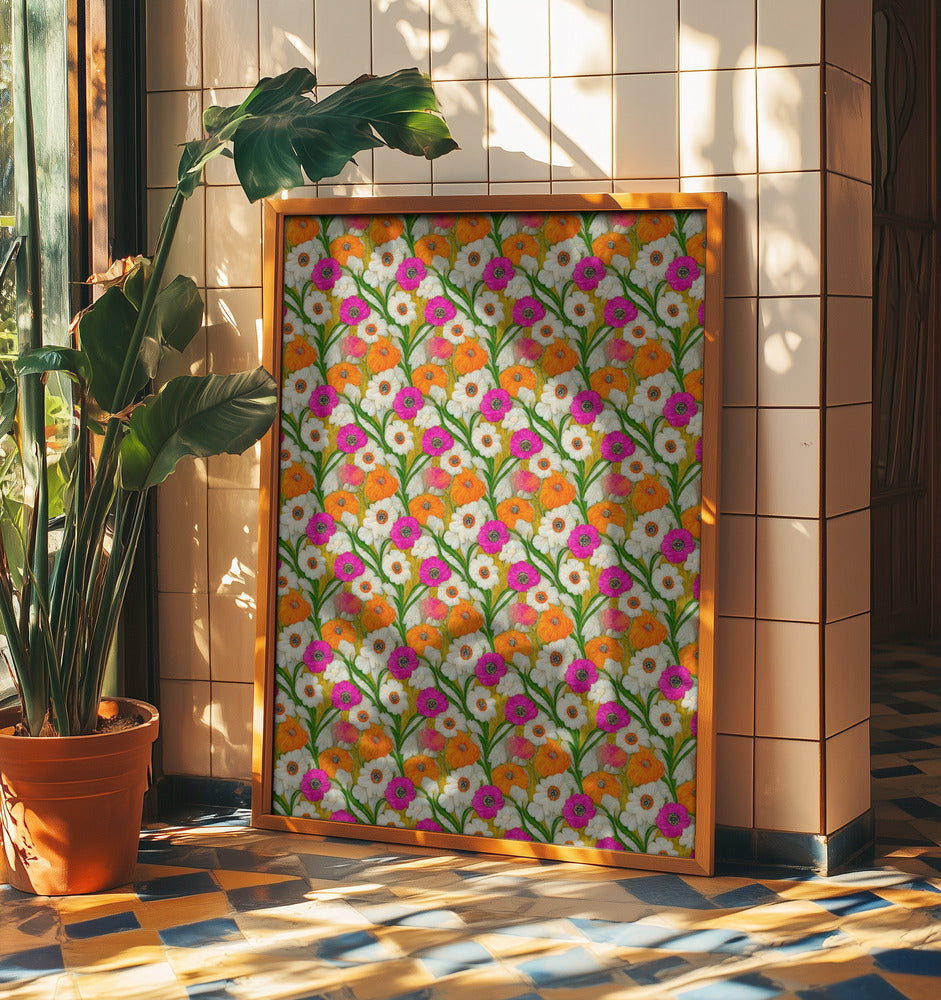 Florale Harmonie-Steppdecke | Poster
