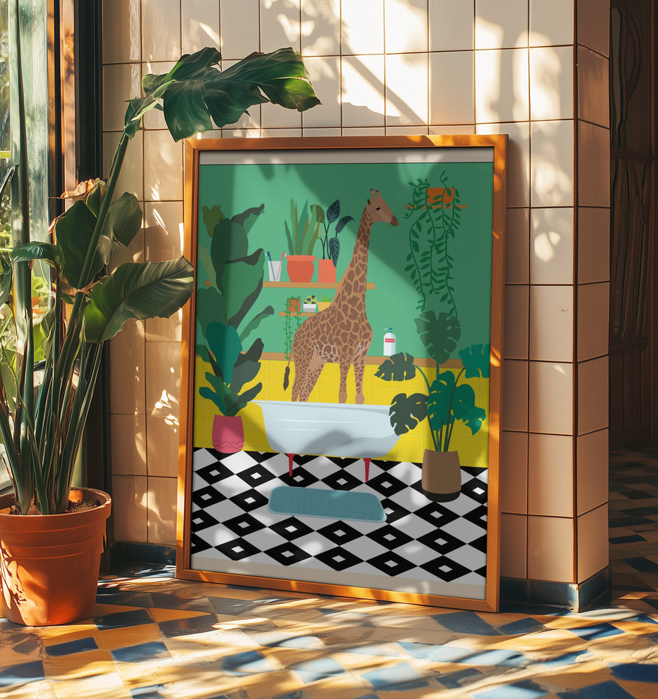 Giraffenbadezeit | Poster