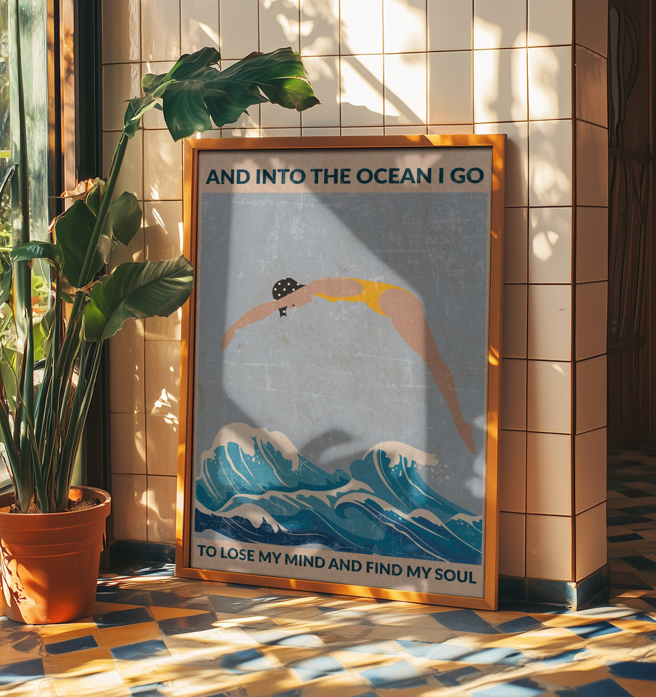 Into the Ocean (blau) Standard-Wandkunst | Poster