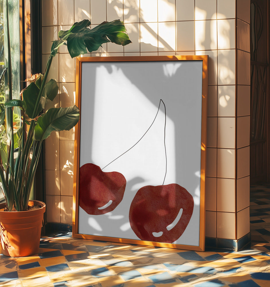 Cerezas aisladas | Posters  - Impresiones de Arte