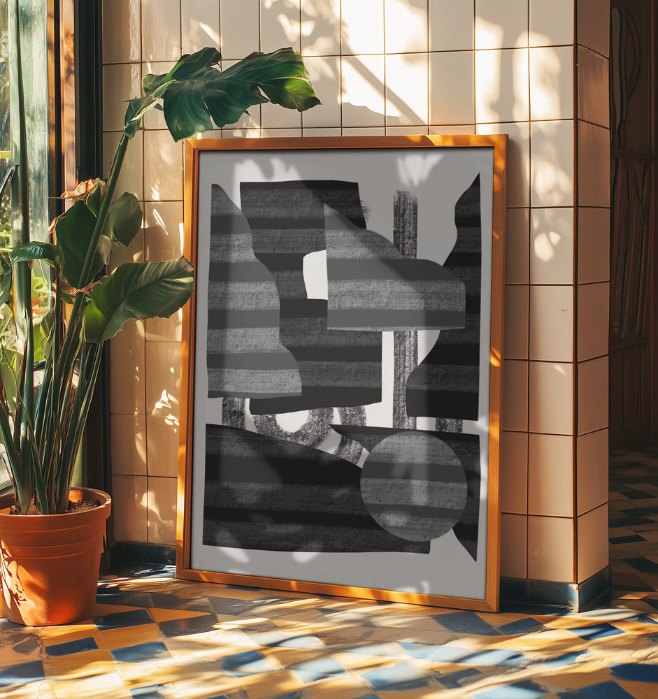 Abstrakte Streifen-Minimalcollage 26 | Poster