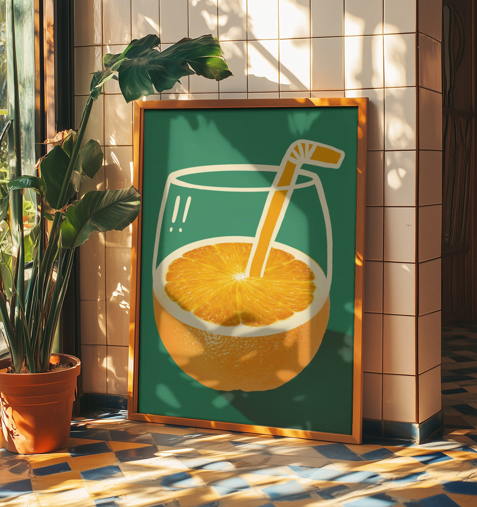Vibrant Orange Cleverly Illustrated | Poster
