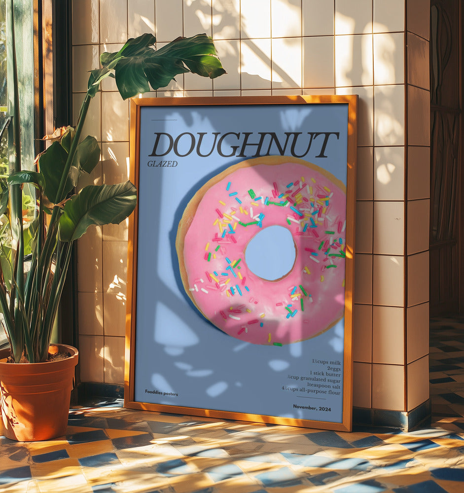 Donut mit rosa Glasur | Poster