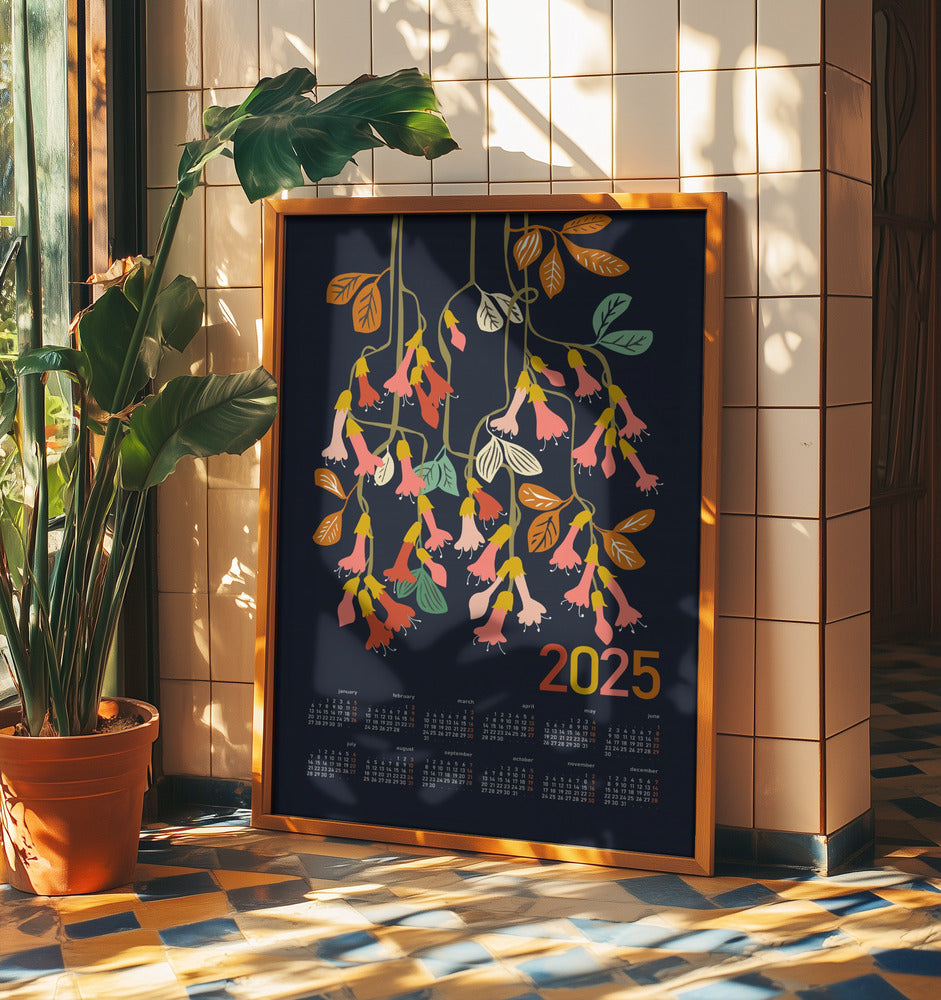 Kalender 2025 fuchsia blomma | Poster