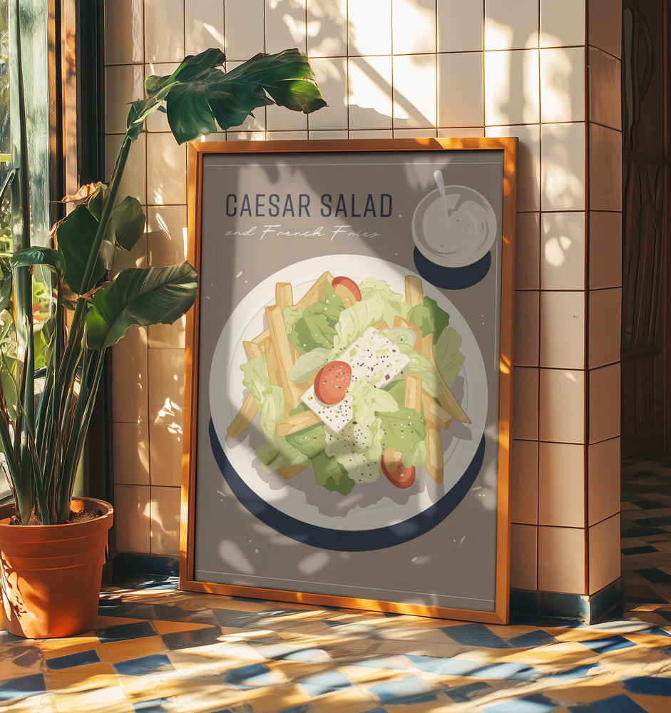 Caesar Salat und Pommes Frites | Poster