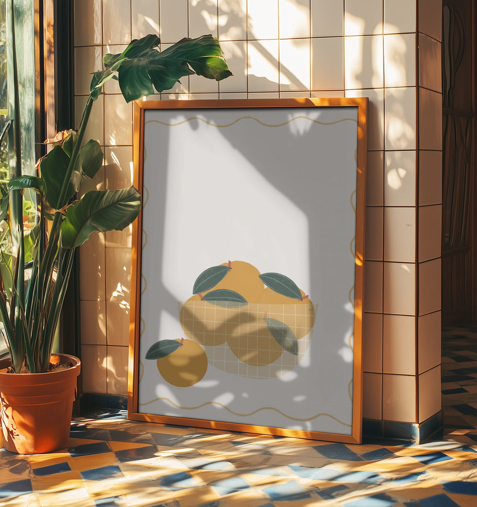 Schale mit Orangen | Poster
