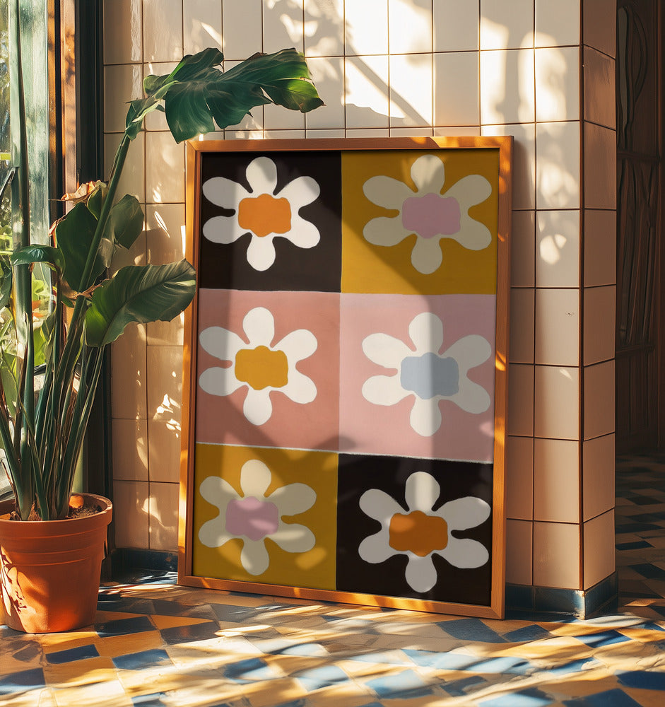 Retro Blooms Quilt | Poster