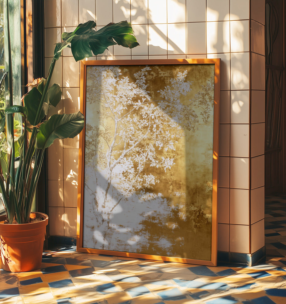 Weiß-goldene Naturlandschaft | Poster