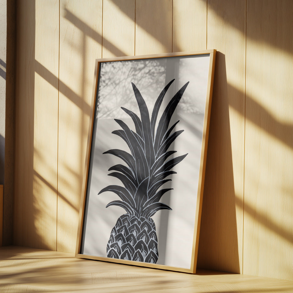 Sort Ananas | Plakater - Kunsttryk