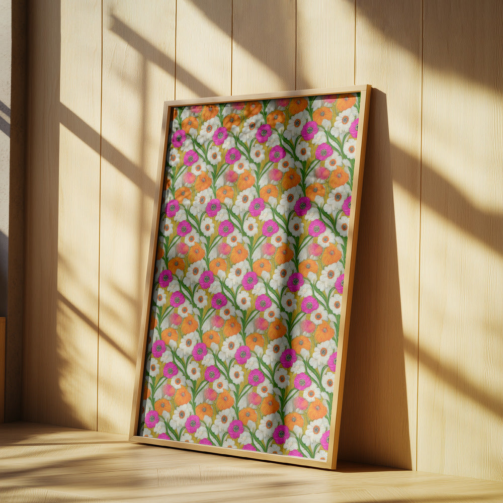 Florale Harmonie-Steppdecke | Poster