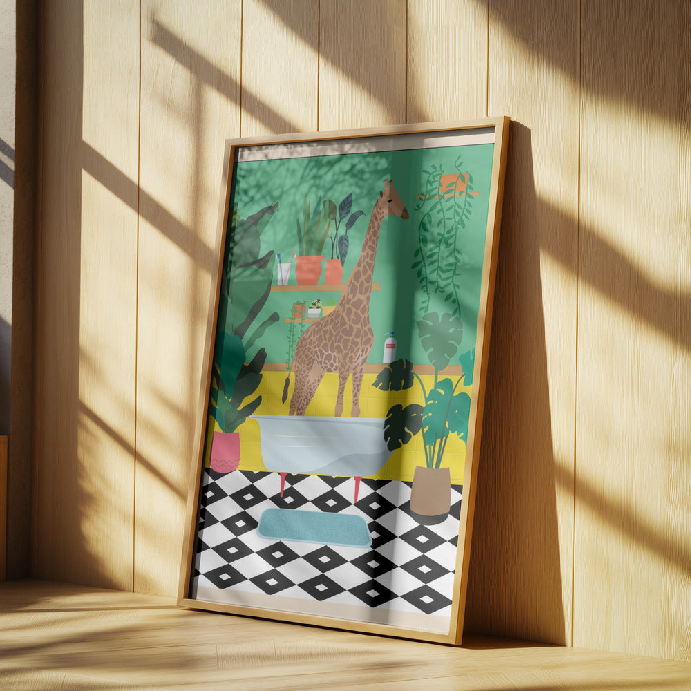 Giraffenbadezeit | Poster