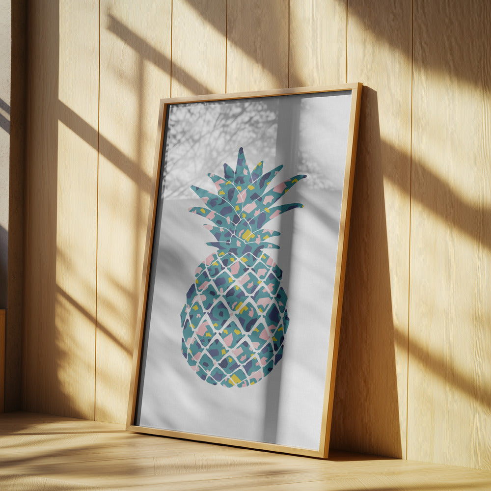 Blaugrüne Ananas | Poster - Kunstdruck
