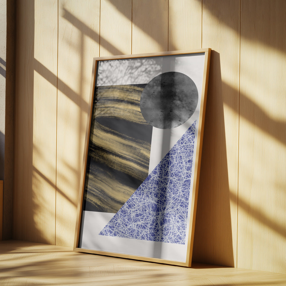 Geometrische Formen mit einer schwarz-goldenen Textur | Poster