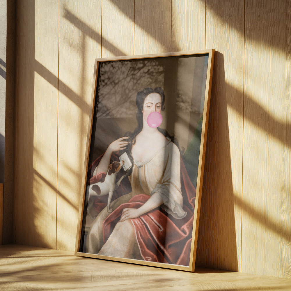 Renaissance Kaugummi Portrait und Hund / Veränderte Kunst | Poster