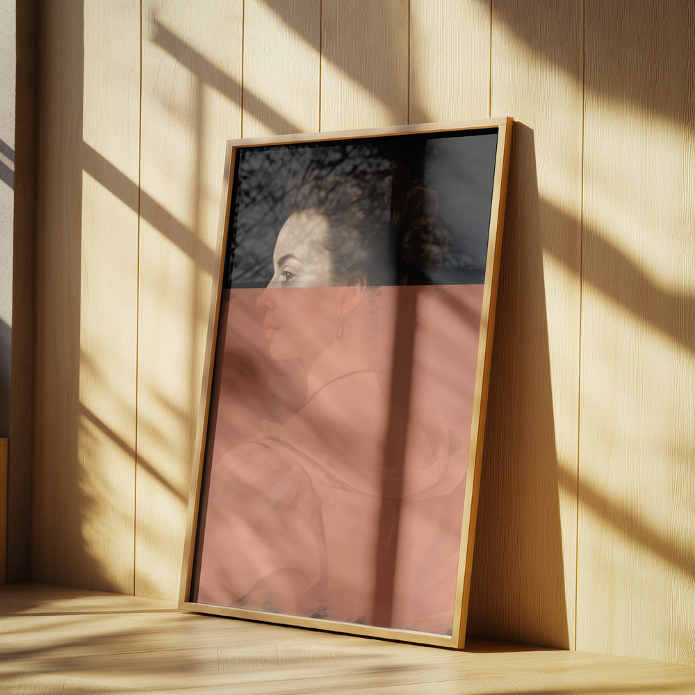 Verändertes Frauenporträt Orange Moderne Kunst | Poster