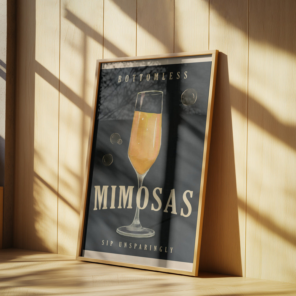 Bottomless Mimosas Art Deco Cocktail Bar Art | Poster