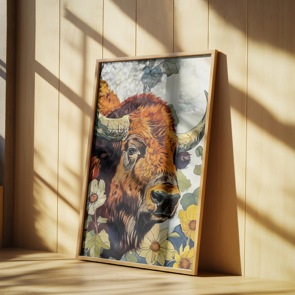 Buffalo watercolor animal art 2 | Poster