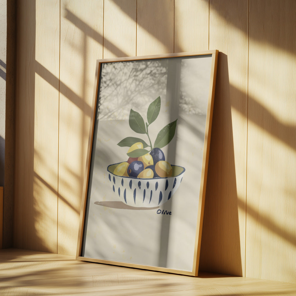 Schale mit Oliven | Poster