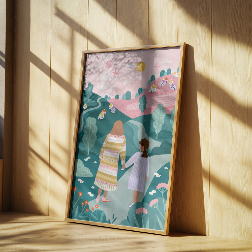 Mutter Tochter in der Natur | Poster