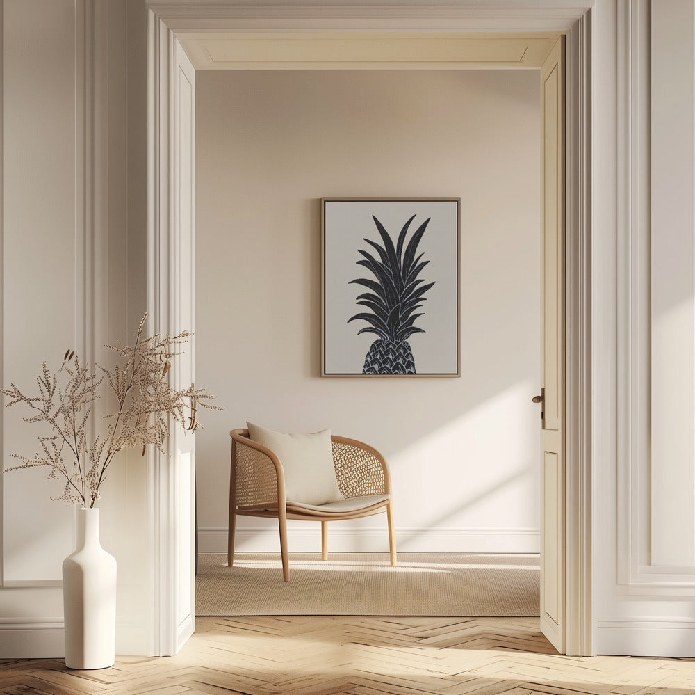 Sort Ananas | Plakater - Kunsttryk
