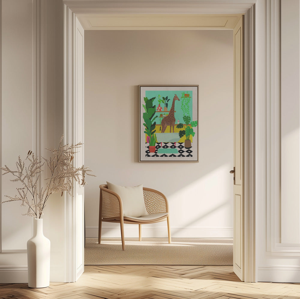 Giraffenbadezeit | Poster