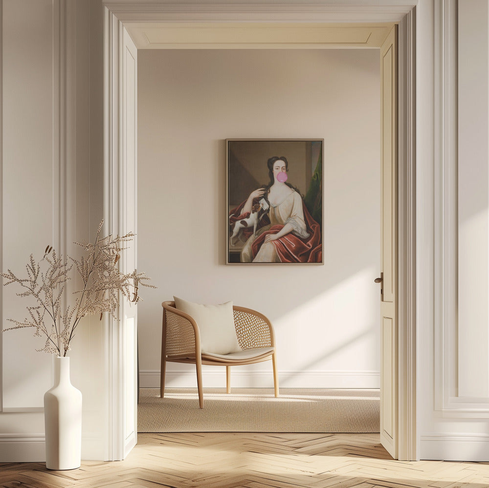 Renaissance Kaugummi Portrait und Hund / Veränderte Kunst | Poster