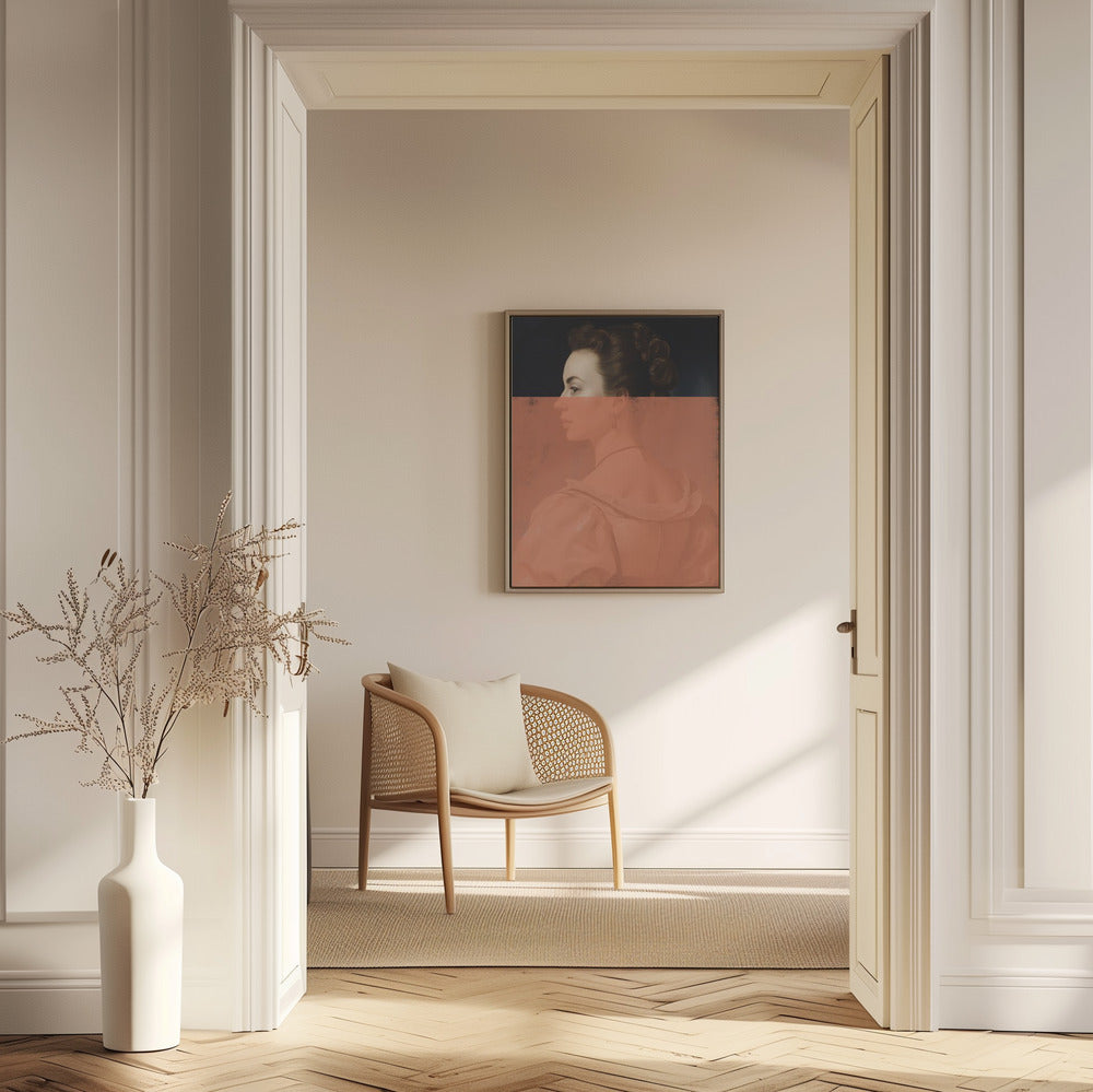 Verändertes Frauenporträt Orange Moderne Kunst | Poster