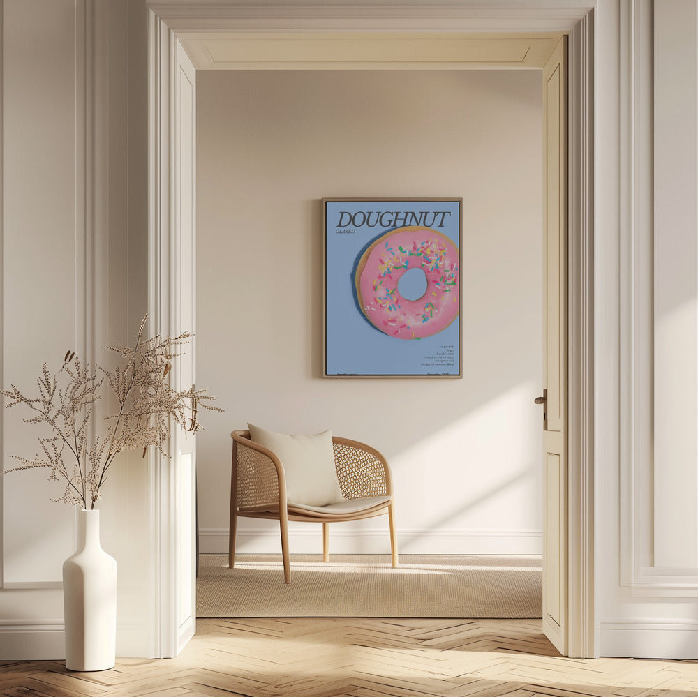 Donut mit rosa Glasur | Poster