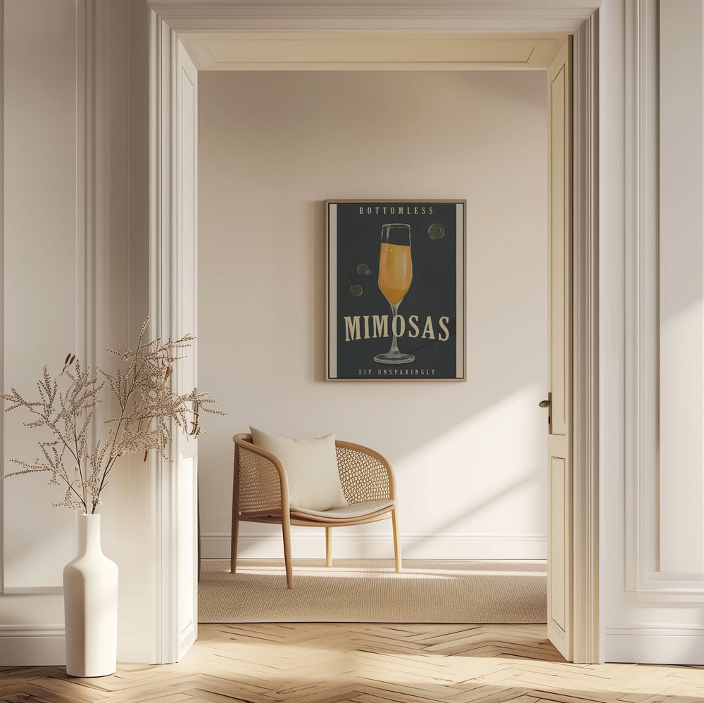 Bottomless Mimosas Art Deco Cocktail Bar Art | Poster