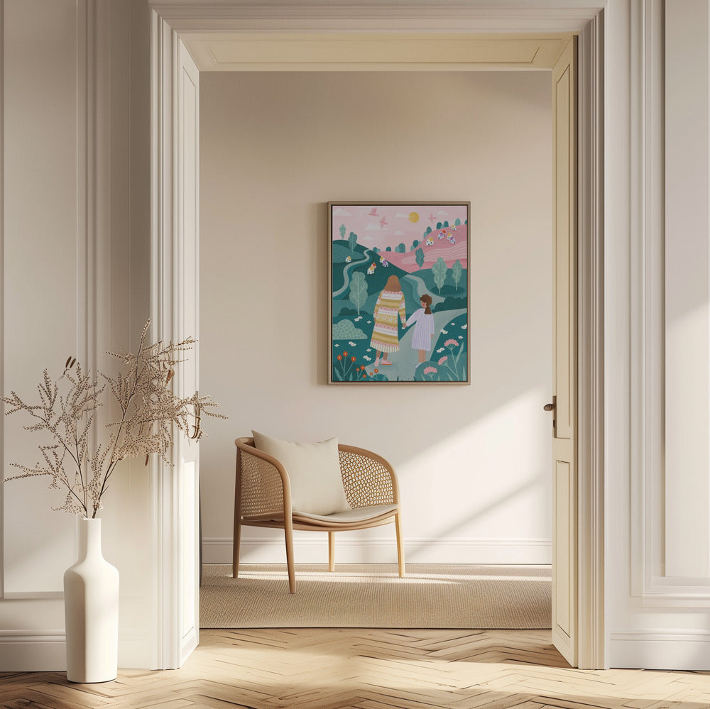 Mutter Tochter in der Natur | Poster