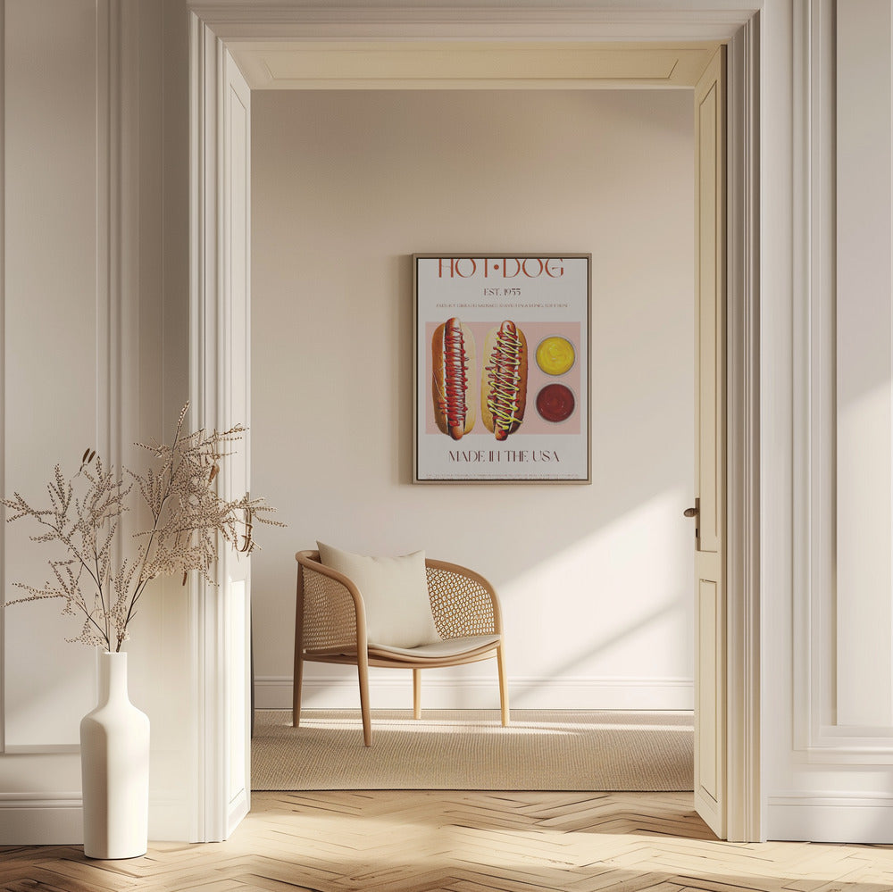 Hot Dogs mit Senf und Ketchup | Poster