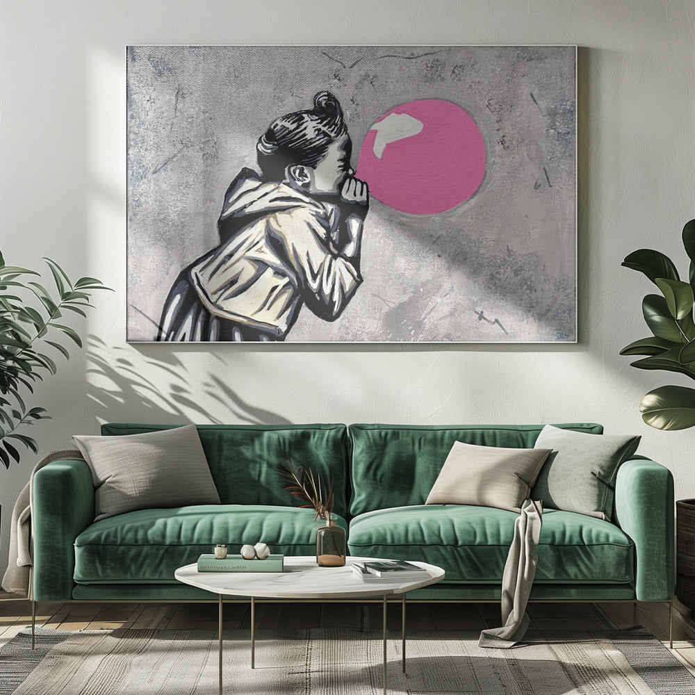 Pink Bubble Moment | Canvas