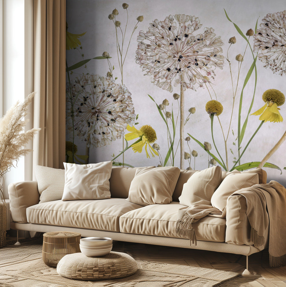 Alliums og heleniums | Fototapeter