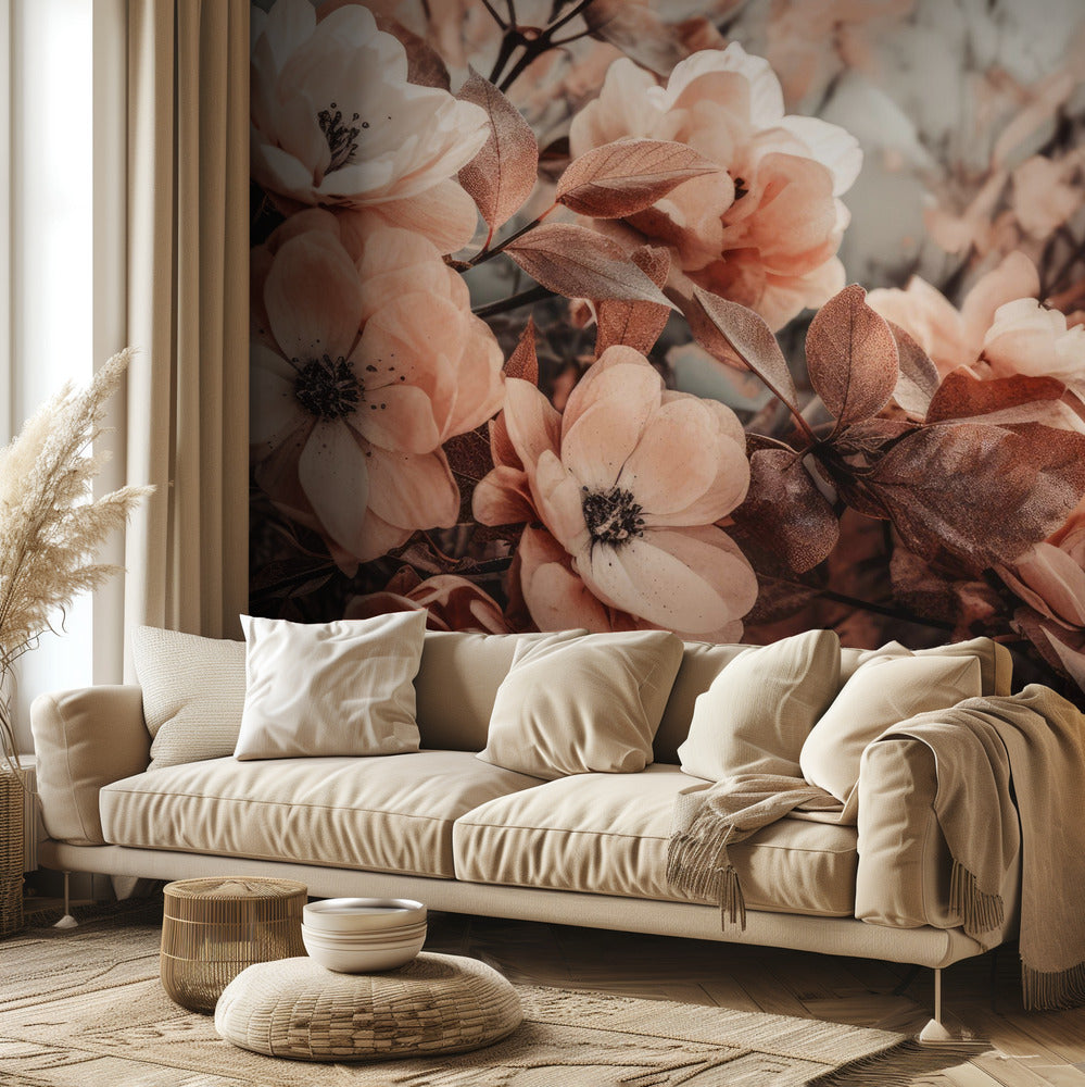 Coral Wild Peony | Wallpaper