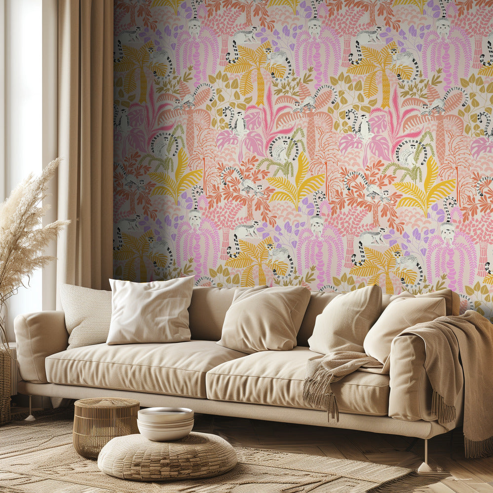 Jungle adventure sunny day pattern | Wallpaper