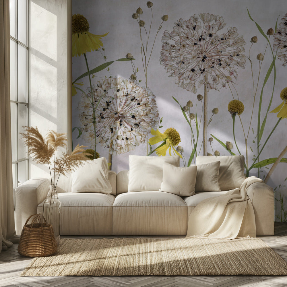 Alliums og heleniums | Fototapeter