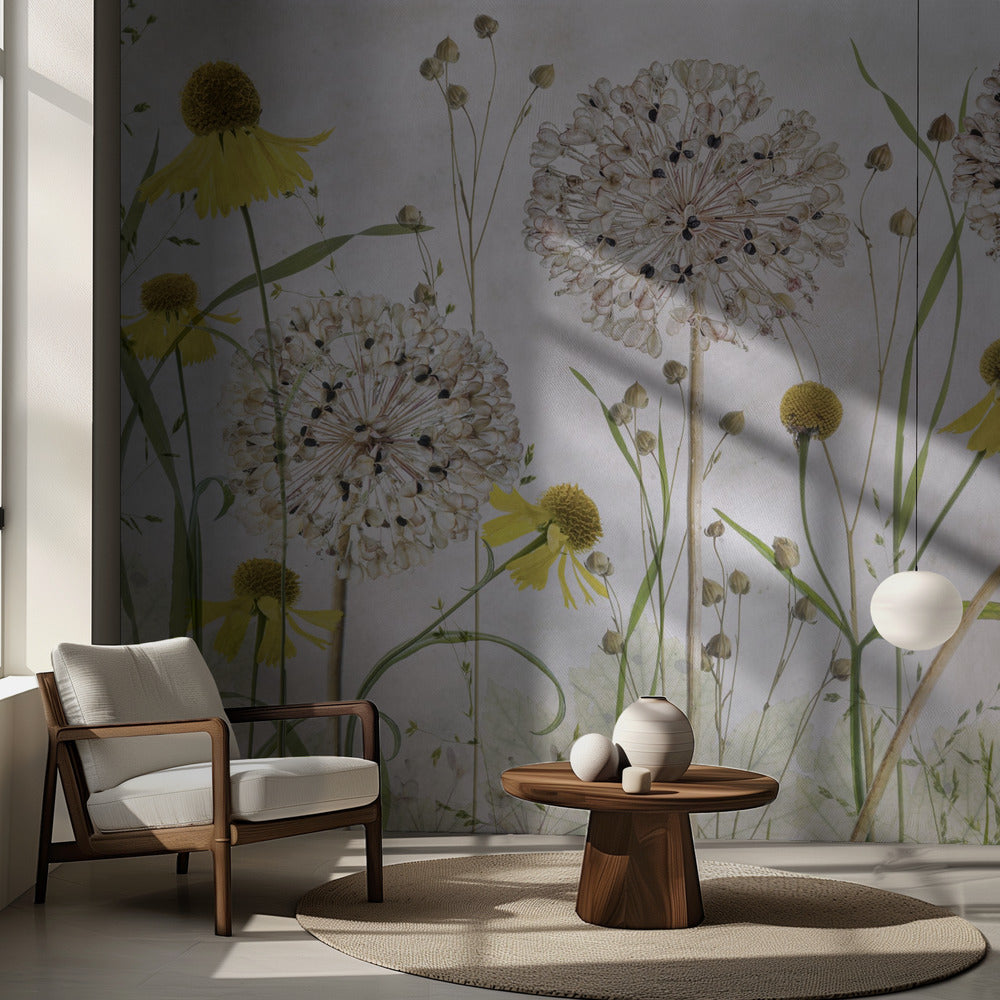 Alliums og heleniums | Fototapeter