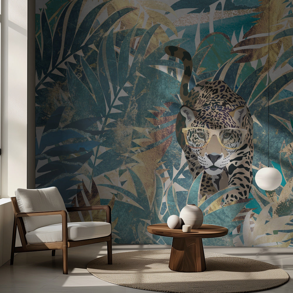 Jaguar Jungle Landscape Mural | Wallpaper
