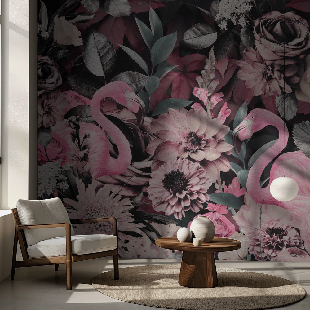 Flamingo Garden No2 | Wallpaper